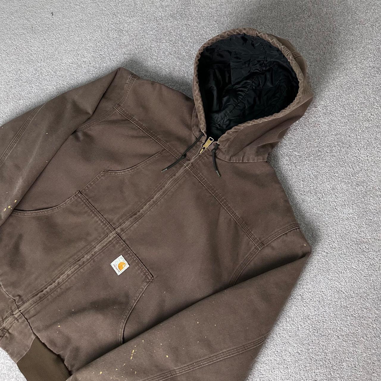 Y2K faded brown Carhartt Active hooded workwear jacket - (L)