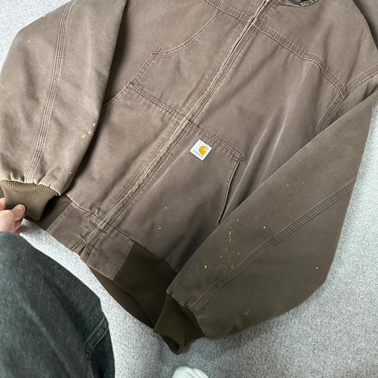 Y2K faded brown Carhartt Active hooded workwear jacket - (L)