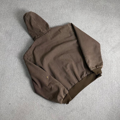 Y2K faded brown Carhartt Active hooded workwear jacket - (L)