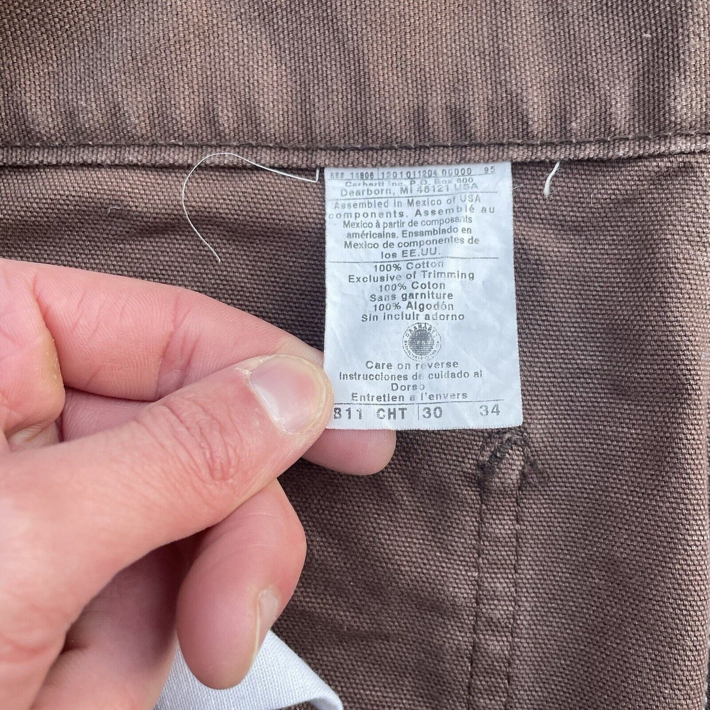 Vintage Carhartt B11 Washed Duck Work Pants - Chestnut (30x34)