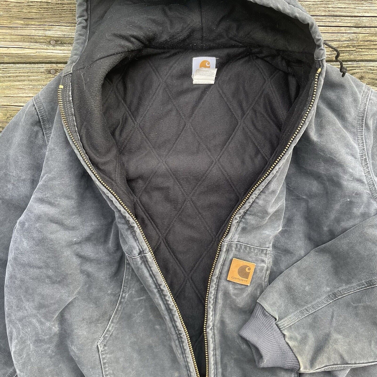 Vintage Carhartt J68 PTL Sandstone Hooded Jacket - Petrol (XXL)