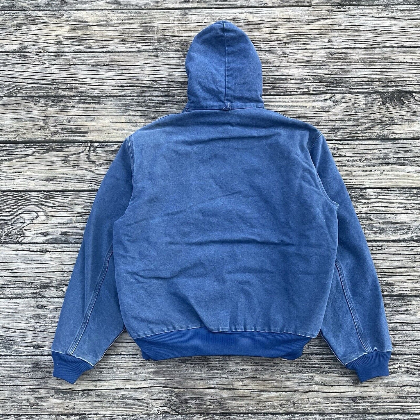 Vintage Carhartt J68 BLU Sandstone Hooded Jacket - Blue (L)