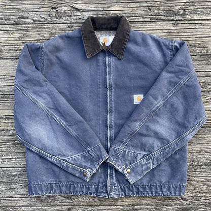 Vintage Carhartt J60 PTL Washed Duck Detroit Jacket - Petrol (XL)