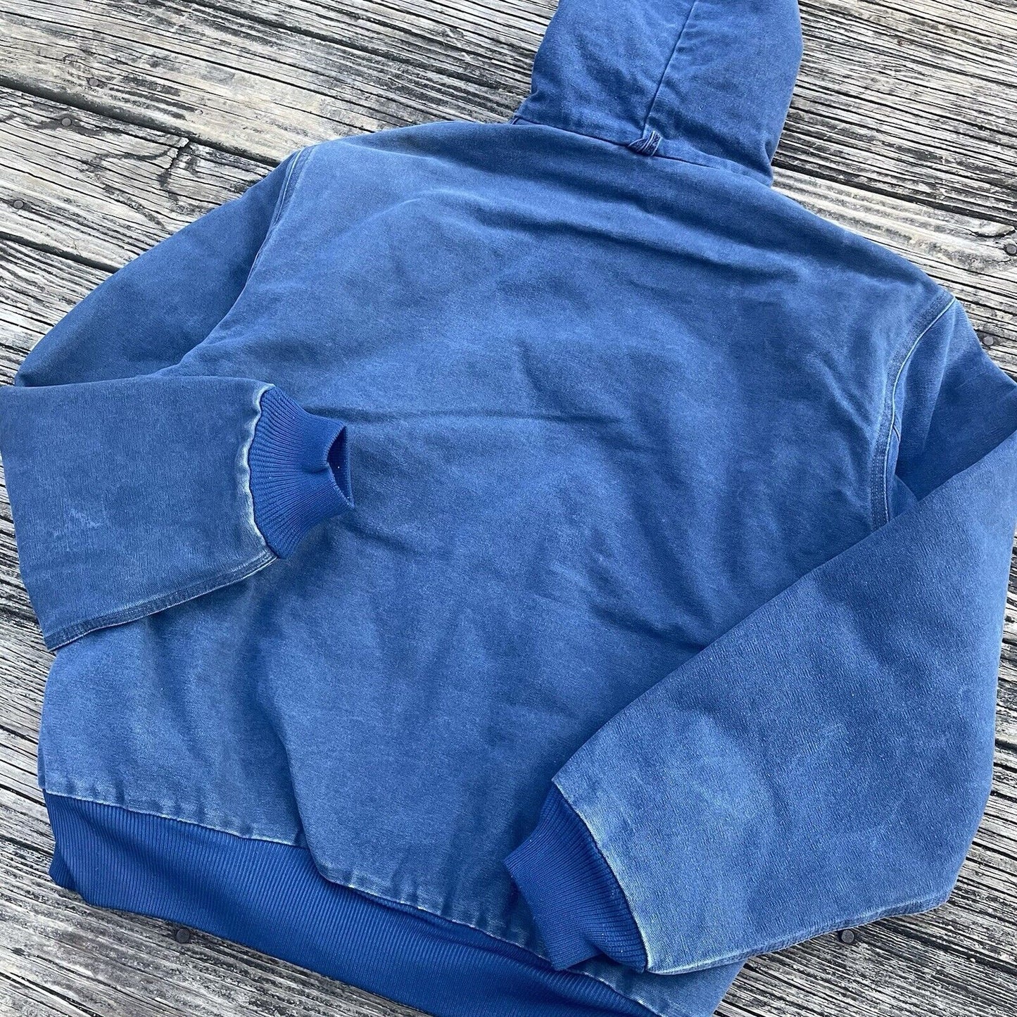 Vintage Carhartt J68 BLU Sandstone Hooded Jacket - Blue (L)