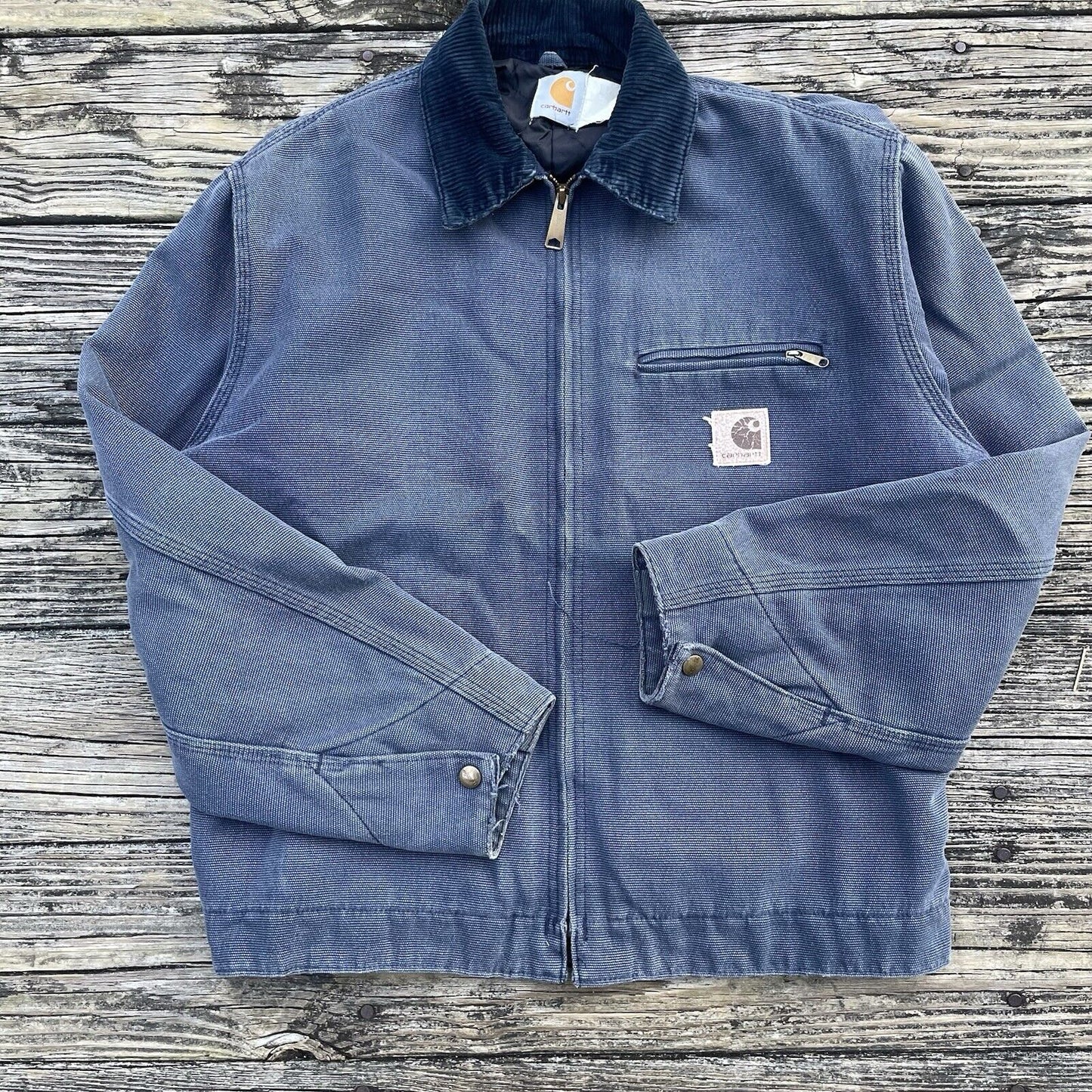 Vintage Carhartt JQ0492 Canvas Boulder Detroit Jacket - Midnight (M) - Rare 90s USA Made